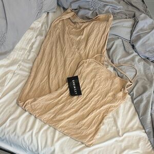 SHEIN Beige Maxi Dress
